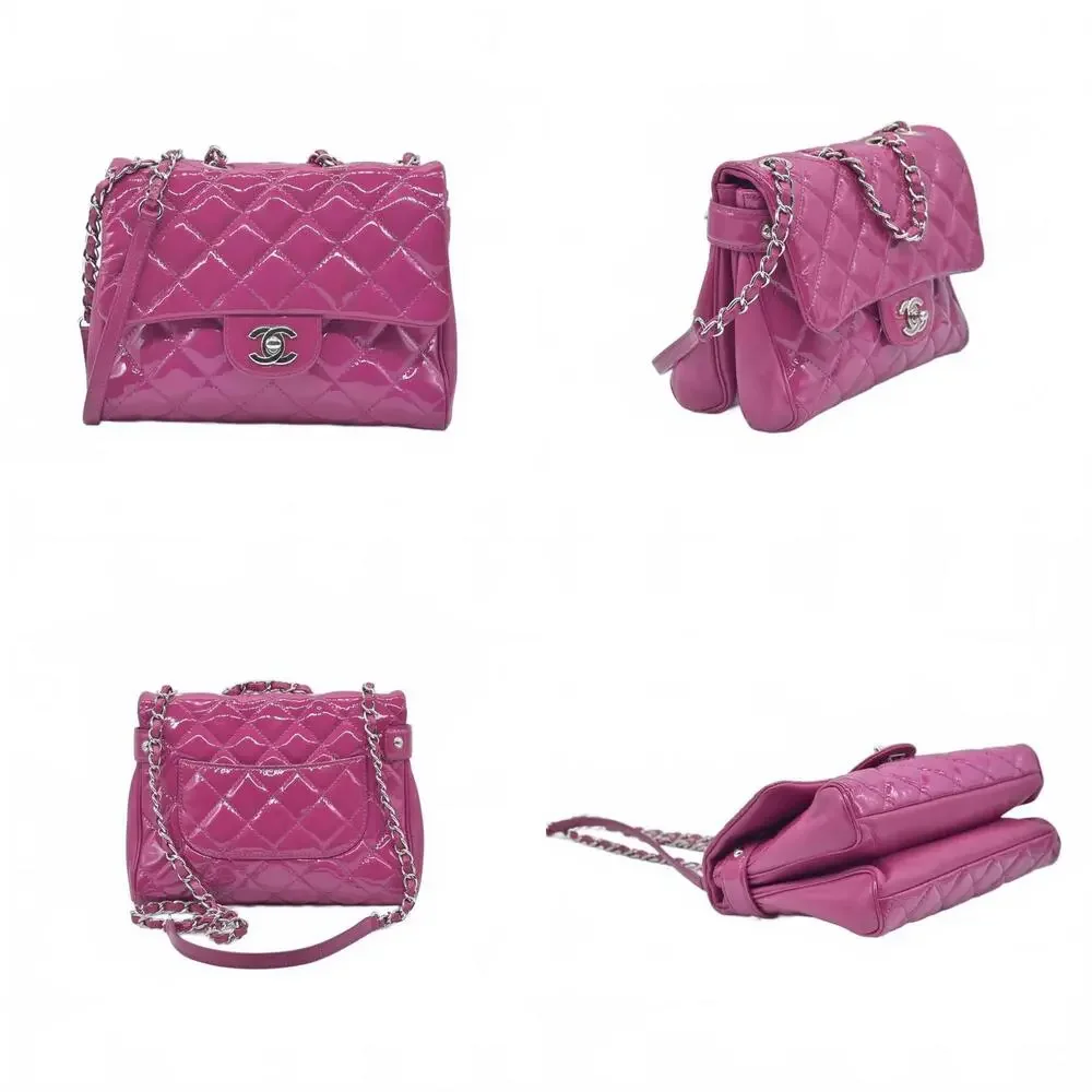 Chanel CC Quilted Patent Leather Crossbody Bag